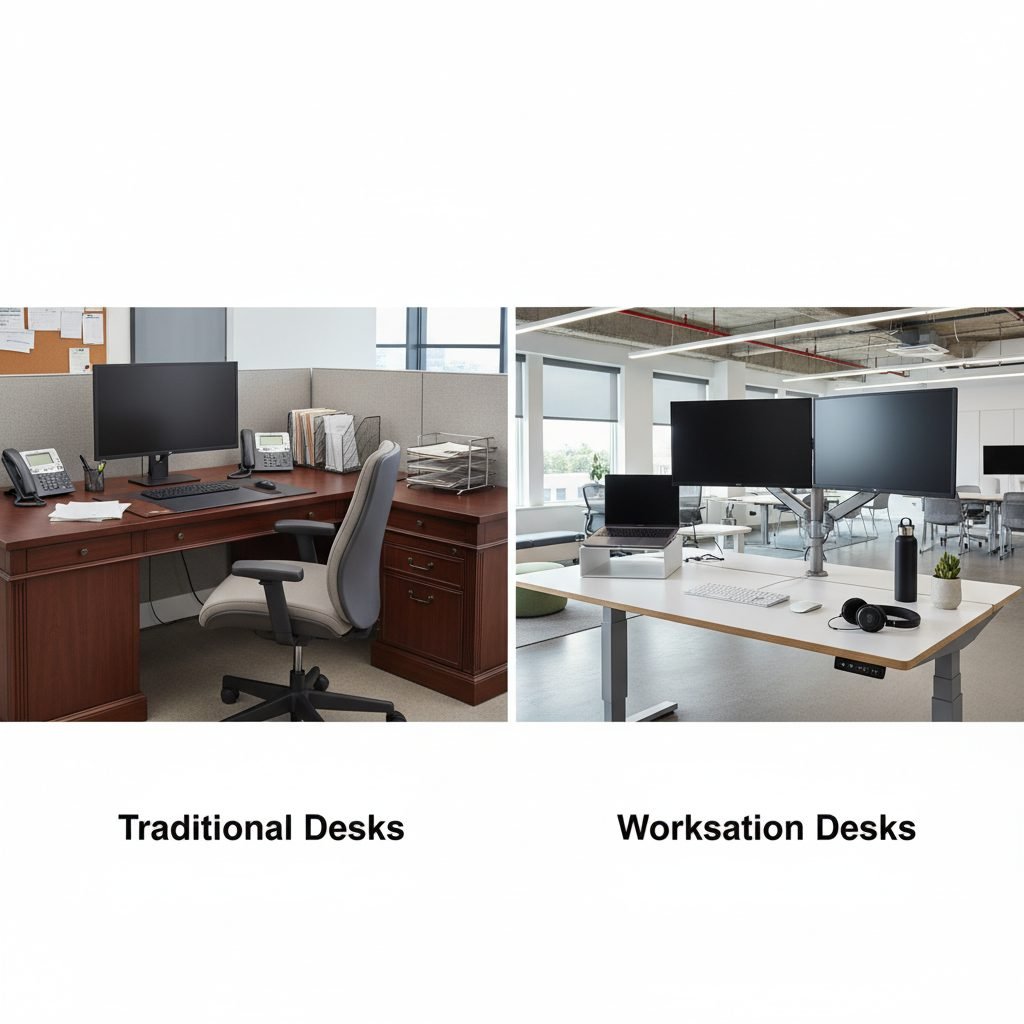 workstation desks vs. traditional desks which suits modern offices best
