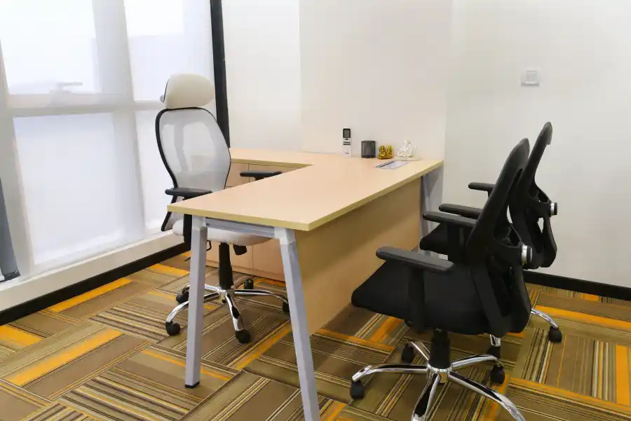 yesssworks pune coworking boss cabin l shaped desk photos