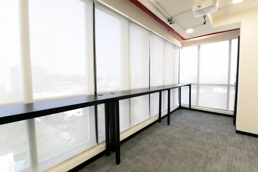 yesssworks pune coworking breakout area standing table photos