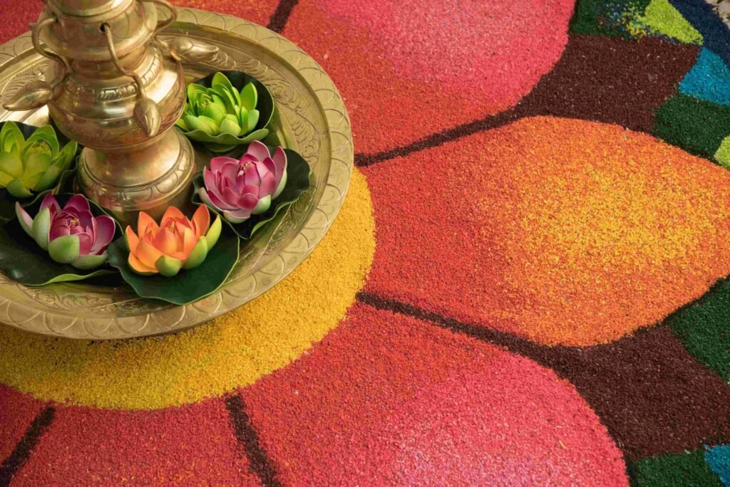 8 Creative Diwali Decoration Ideas for Office rangoli 1 scaled